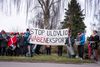 Demonstranter foran Terma. Foto: Bo Amstrup/Ritzau Scanpix