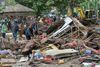 Et sammenstyrtet hus i Carita, Indonesien. Foto: AP