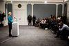 Statsminister Helle Thorning-Schmidt præsenterede nyheden om at Danmark vil sende militærfly i kamp over Irak på et pressemøde i Statsministeriet fredag.