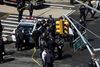 Der er massivt politiopbud ved en subwaystation i Brooklyn, hvor der tirsdag har udspillet sig en skudepisode. Foto: REUTERS/Andrew Kelly