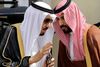 Kongen af Saudi-Arabien, Salman Bin Abdulaziz Al Saud (tv.) sammen med Mohammed bin Salman.