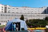 Modtagelse af coronapatienter på hostipalet i Cremona. Foto: Miguel Median/AFP
