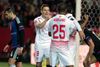 Sevillas Kevin Gameiro og holdkammerat Mariano fejrer scoringen til 1-0 mod Basel