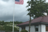 Familien i Kolding er glad for amerikansk kultur og har i en måned haft det amerikanske flag til at hænge i flagstangen. Privatfoto