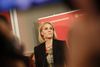 Helle Thorning Schmidt holder tale ved valgfesten hos socialdemokraterne på Christiansborg.