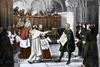 Den italienske astronom Galilei måtte i 1633 forsvare sin videnskabelige opfattelse af universet foran den katolske kirke i Rom. Han blev tvunget til at afsværge sine tanker, blev idømt livsvarigt fængsel og kom i husarrest i Firenze. Foto: AP