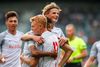Maurits Kjærgaard (bagerst i klyngen) nåede at få kampe for Red Bull Salzburg i bl.a. Uefa Youth League, inden han blev lejet ud til FC Liefering. Foto: Jasmin Walter/Gepa pictures