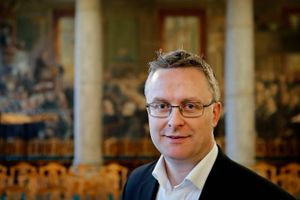 Finansordfører Jacob Jensen (V) fotograferet i Fællessalen på Christiansborg. Foto: Jens Dresling