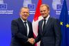 Den danske statsminister Lars Løkke Rasmussen i selskab med EU-præsident Donald Tusk ved en tidligere lejlighed.