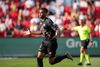 FC Midtjyllands Jose Francisco Dos Santos Junior jubler, efter han har scoret til 1-0 i superligakampen mellem AaB og FCM. Foto: Bo Amstrup/Ritzau Scanpix