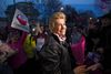Frigide Barjot hedder i virkeligheden Virginie Tellene og er komiker og talsmand for den massive modstand imod ægteskab mellem homo seksuelle. Pga. dødstrusler deltager hun ikke i demonstrationen i dag. Arkivfoto: Michel Euler/AP