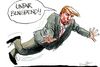 En blandt mange tegninger af USA's kommende præsident. Tegning: Rasmus Sand Høyer