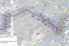 Imens anlægsarbejdet af 1. etape af letbanen er i fuld gang, bliver mulighederne for etape 2 undersøgt. Her er det et kort over en mulig løsning for, hvordan man kan forbinde Brabrand og Aarhus Ø.