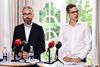 Liberal Alliances gruppeformand Ole Birk Olesen og partileder Alex Vanopslagh. Foto: Mads Claus Rasmussen/Ritzau Scanpix