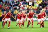 Halvanden million danskere så det danske kvindelandshold spille finale mod Holland til EM i sommer, og et udsolgt Horsens stadion skulle fredag have set holdet spille mod de hollandske EM-vinderne fra. Men kampen er aflyst på grund af en konflik mellem spillere og DBU. Foto: Ermindo Armino/AP