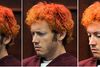 Et udsnit af billeder af 24-årige James Holmes, da han blev fremstillet i retten i Arapahoe County District i 2012.