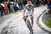 Soudal Quick-Steps belgiske profil Remco Evenepoel tog igen den lange og ensomme vej mod målstregen, da han krydsede stregen først i Liège-Bastogne-Liège. Foto: Jasper Jacobs/Belga/AFP