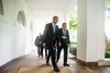 Lars Løkke Rasmussen og Barack Obama under de nordiske regeringschefers besøg i Det Hvide Hus i maj 2016. Nu kommer den danske statsminister på besøg endnu en gang, og han har penge med til verdens flygtninge. Arkivfoto: Andrew Harnik