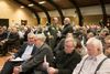 Jyllands-Posten har undervejs i serien dækket de store borgermøder, som placeringen af F-35-flyene har udløst i Skrydstrup-området. Foto: Mathias Svold