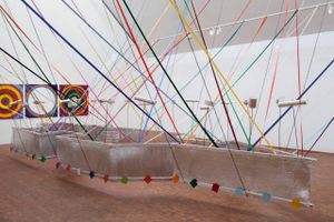 Uden titel (”Drømmeskibet”), 1968 Installation Mixed media, Variable mål Sorø Kunstmuseum (deponeret af Gernes Estate) © Gernes Estate. Foto: Leá Nielsen