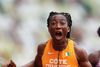 Der er grund til jubel. Atletikken er i gang. Her Marie Josee Ta Lou fra Elfenbenskysten på 100 meter. Foto: REUTERS/Aleksandra Szmigiel