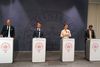 Statsminister Mette Frederiksen, udenrigsminister Jeppe Kofod, justitsminister Nick Hækkerup og sundheds- og ældreminister Magnus Heunicke holdt pressemøde uden sundhedsmyndighederne i Statsministeriet fredag den 29. maj 2020. Foto: Liselotte Sabroe/Ritzau Scanpix