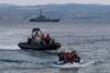 Farvandet mellem Grækenland og Tyrkiet er løbende ramme om opgør mellem de to lande om migranter. Det blev en dansk helikopter vidne til under en Frontex-mission i juli 2020. Arkivfoto: Aris Messinis/AFP