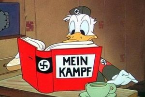 Anders And lagde ryg til rablende og forbløffende roller som led i Walt Disneys store engagement i den antinazistiske krigspropaganda.