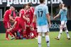 Mikkel Rygaard og Lyngby jubler efter scoringen til 1-0. Foto: Casper Dalhoff