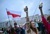 Onsdag aften var der ikke noget tegn på større politioperationer mod demonstranterne trods Lukasjenkos advarsel. Foto: Sergei Gapon/AFP