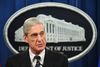 Den diskrete Robert Mueller gav onsdag et kortfattet sammendrag af konklusionerne i sin rapport, før han trak sig tilbage. Her ses Mueller ved briefingen i det amerikanske justitsministerium. Foto: Mandel Ngan/AFP