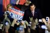 Texas-senatoren Ted Cruz blev nattens store republikanske vinder i Iowa.