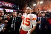 Trods en alvorlig ankelskade og tydelige smerter gennem kampen blev Kansas City Chiefs' quarterback Patrick Mahomes udnævnt som Super Bowl-opgørets MVP (mest værdifulde spiller, red.). - Foto: Christian Petersen/Ritzau Scanpix