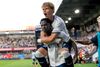 AGF's James Bogere har fået en forrygende start på sæsonen. Kan han og holdkammeraterne rejse sig mod Viborg FF? Foto: Bo Amstrup/Ritzau Scanpix