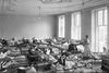 Patienter på hospital, der blev ramt af influenza-pandemien, der kaldes Den Spanske Syge, omkring 1918. Fotograferet på nødlazaret i Fredericiagade.