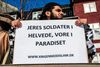 Abu Khattab demonstrerede i september sidste år ved Christiansborg Slotsplads, da hjemvendte danske soldater gik gennem København på den årlige flagdag. Foto: Jesper Mortensen/Polfoto