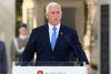 USA's vicepræsident Mike Pence på talerstolen i den polske hovedstad, Warszawa. Foto: Reuters