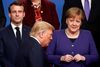 Frankrigs præsident, Emmanuel Macron, og Angela Merkel sammen med USA's præsident, Donald Trump, til Nato-topmøde i Watford i Storbritannien i 2019. Merkel var ikke begejstret for Trump, som hun mente var »utilregnelig«. Arkivfoto: Christian Hartmann/Ritzau Scanpix