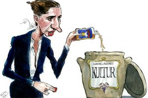 Når håndbold-markeringerne fylder, så er det naturligvis, fordi politikerne for længst har fundet ud af, at vejen til danskernes hjerter (og kryds ved valgene) går via afstand til de intellektuelle, skriver David Holt Olsen. Arkivtegning: Rasmus Sand Høyer.