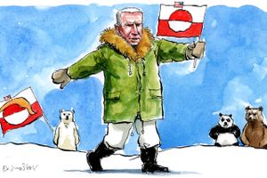 Trine Bramsen har ​tidligere udtalt, at rigsfællesskabets udbygning af forsvaret i Arktis sker i tæt samarbejde med amerikanerne. Det er udlagt, som at amerikanerne har afleveret en ønskeseddel. Arkivtegning: Rasmus Sand Høyer
