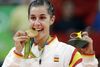 Carolina Marin hører til helt oppe i verdenstoppen. I fjor vandt hun OL-guld. Foto: AP Photo/Kin Cheung