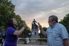 WASHINGTON, DC - JUNE 25: Protesters for and against the removal of the Emancipation Memorial debate in Lincoln Park on June 25, 2020 in Washington, DC. The Army has activated 400 unarmed Washington D.C. National Guard troops in an effort to protect monuments amid the ongoing protests over Black deaths at the hands of police. Tasos Katopodis/Getty Images/AFP == FOR NEWSPAPERS, INTERNET, TELCOS & TELEVISION USE ONLY ==