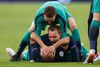Tottenhams Lucas Lucas Moura fejrer 3-2-sejren over Ajax sammen med Christian Eriksen. Foto: Adrian Dennis/AFP
