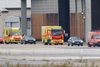 En ambulance fra det tyske militær blev brugt til at transportere Navalnyj fra lufthavnen til det tyske hospital. REUTERS/Fabrizio Bensch