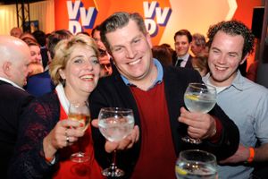 Rutte-vælgere fejrer resultatet. Foto: Patrick Post/AP
