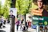 Valgplakater under nyudsprungne træer vil snart igen præge Danmark. Her fra EU-valget for fem år siden.