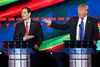 Marco Rubio (til venstre) og Donald Trump debatterer i kampen om at blive republikanernes præsidentkandidat. Arkivfoto: Gary Coronado/AP
