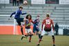 Blåklædte Nicolas Madsen i en kamp i Youth League mod Manchester United – med krøllerne Tahith Chong – sidste år. FCM vandt 3-1. Foto. Claus Bonnerup