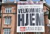 Ekstra Bladet rullede efter frigivelsen forleden et stort banner ud på facaden af JP/Politikens Hus på Rådhuspladsen. Foto: Mik Eskestad
