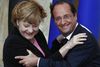 Den tyske kansler, Angela Merkel, og Frankrigs præsident, Francois Hollande, har fundet sammen i et fornuftsægteskab. Foto: Jacky Naegelen/AP